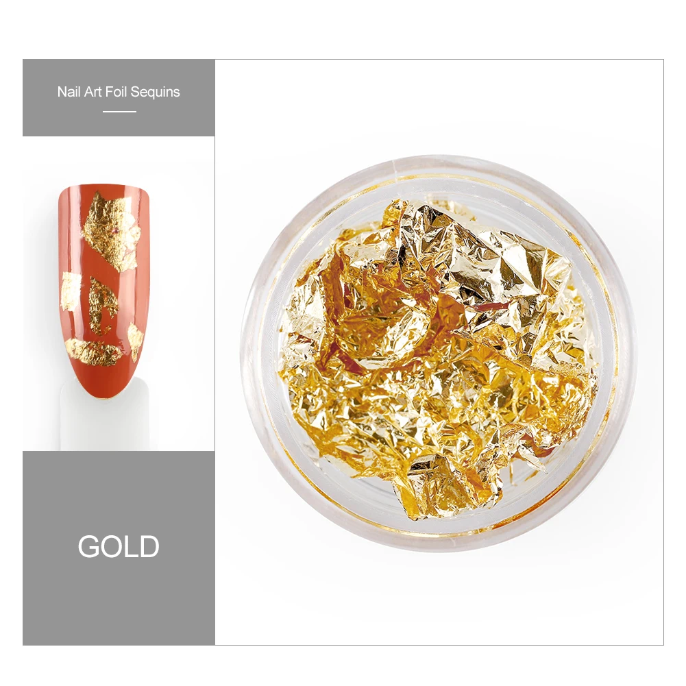 

COSCELIA Wholesale Golden Silver Irregular Foil Paper Nail Art Decoration Super Shiny Glitter Manicure Nail Decoration Nail DIY
