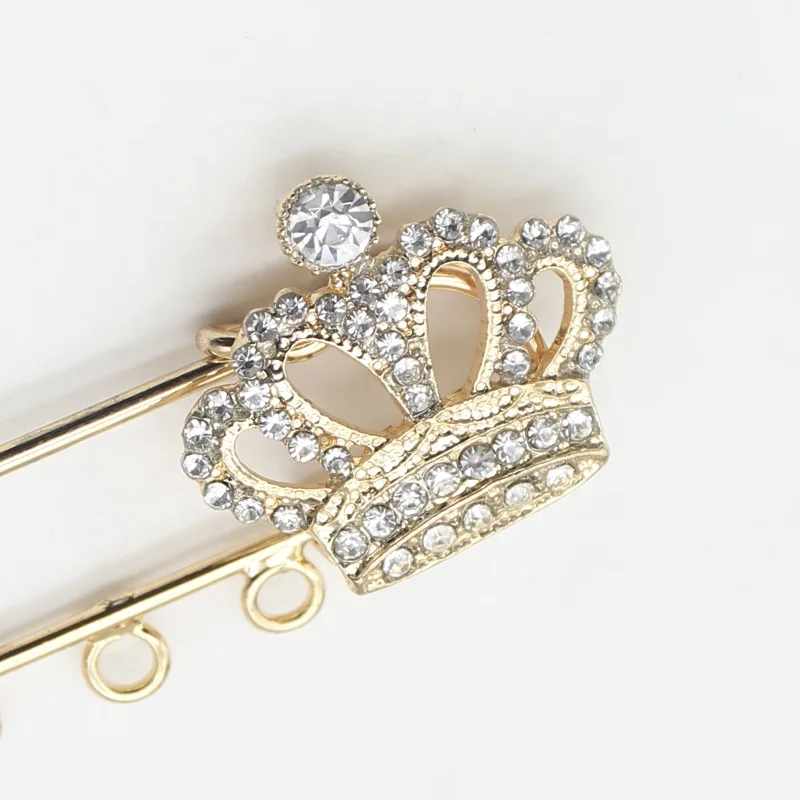 

2024 Islam big baby pin 6 loops with small Rhinestone crown Brooch baby pins Babies Jewelry