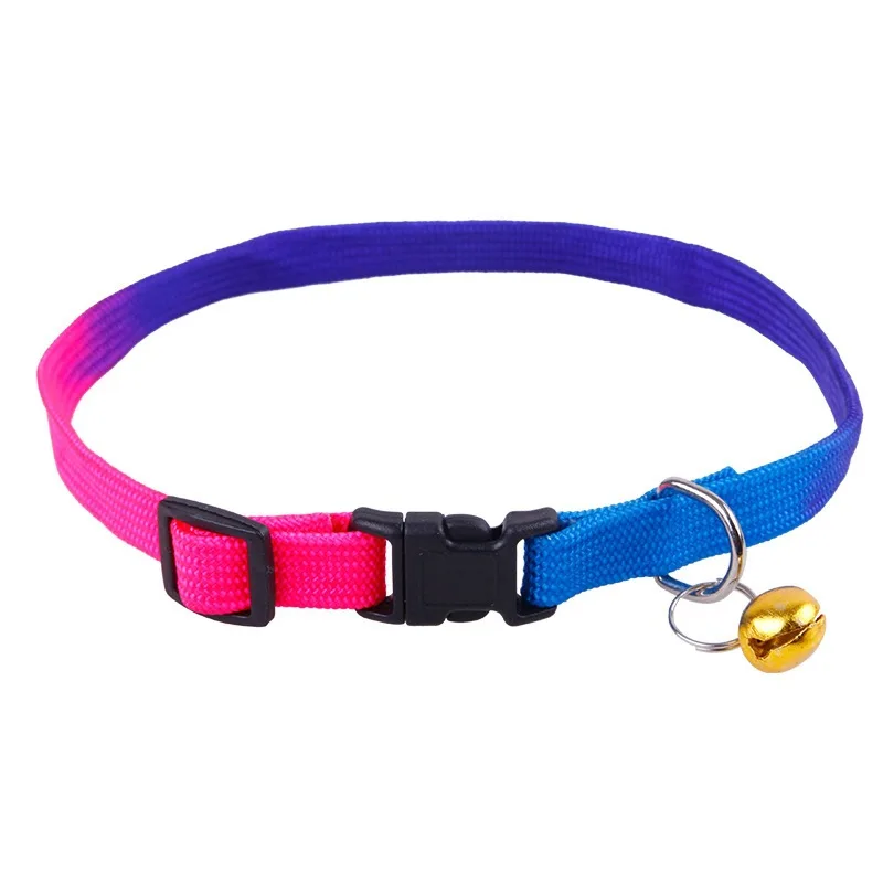 

Pet products small dog Teddy Bomei Bell dog collar colorful nylon pet collar factory direct sales, Random color