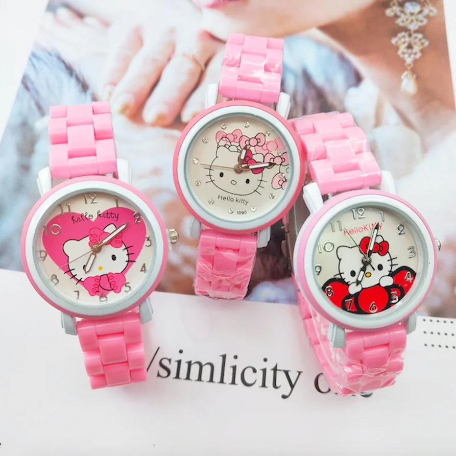 

New 2021 children's cartoon kids girl hello kitty Doraemon cute quartz watch