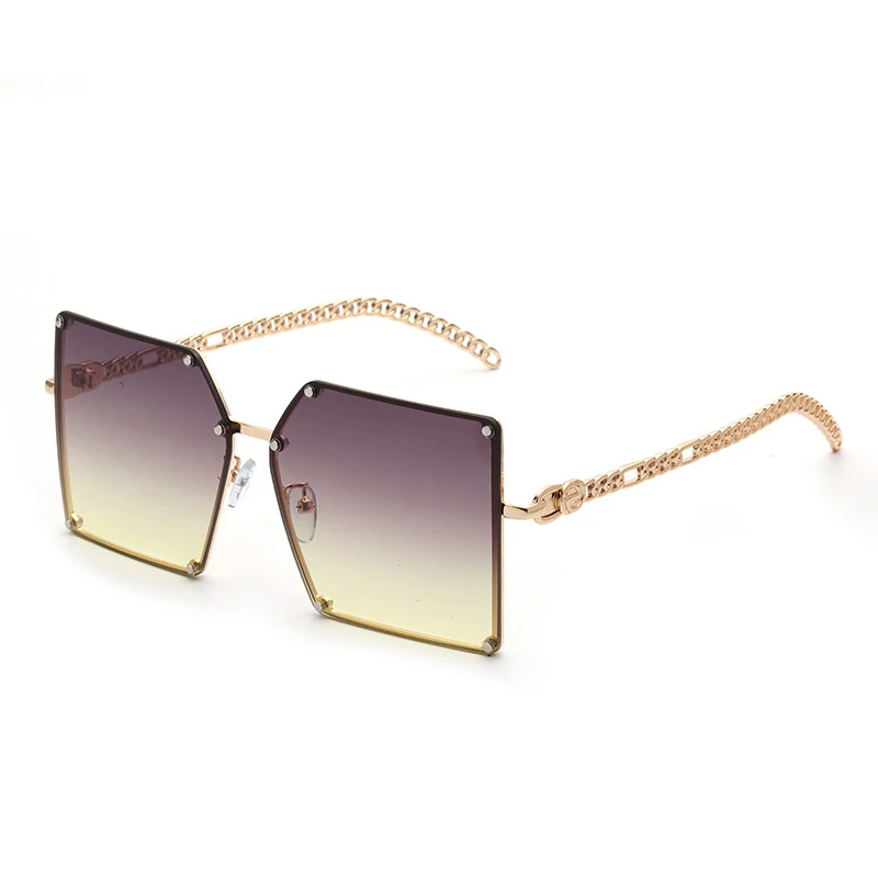 

Hot Selling Vintage Custom Logo Fashion Metal Oversized Square Women Sun Glasses Sunglasses 2021