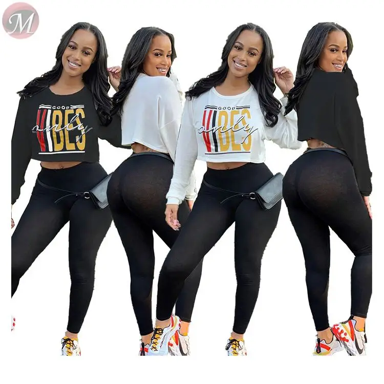 9101213 hot onsale letter print round neck crop top Fashion Women Tops Clothing T-Shirt