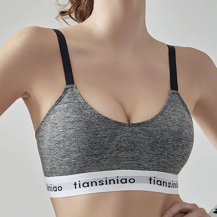 

Ladies Letters Yoga Bra Black White Gray Running Gym Fitness Crop Top Women Sports Bra