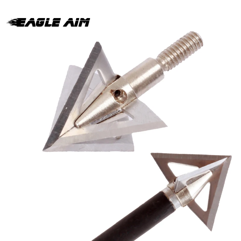 

Compound Crossbow Stainless Steel 100grain 3 Blade Arrow Broadheads for Archery Hunting