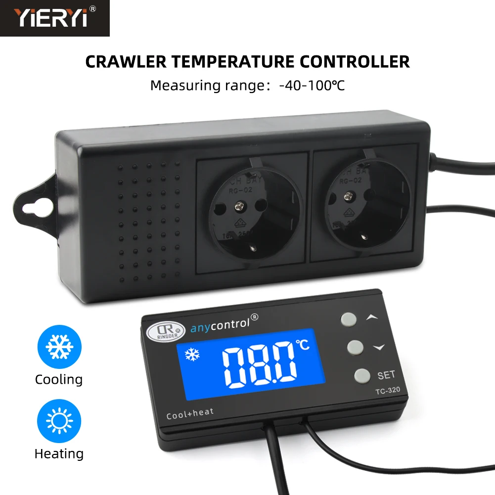 New Display Resolution 0.1digital Aquarium Thermostat PID Temperature Controller Waterproof Sensor Outlet Aquarium Heater Cooler