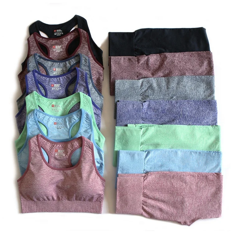 

Stock 12 marl colors fitness leggings women set seamless outfits yoga bra and leggings, 12 colors or custom