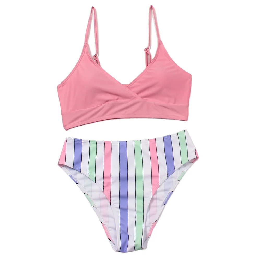 

Swimwear Beach Bathing Suit Solid Black Twist High Waist Bikini Sets Swimsuit