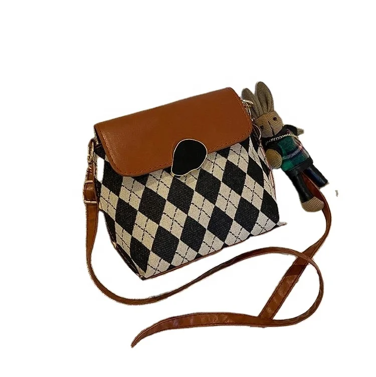 

Brown messenger bag OL work shoulder bag women's fashion small square bag
