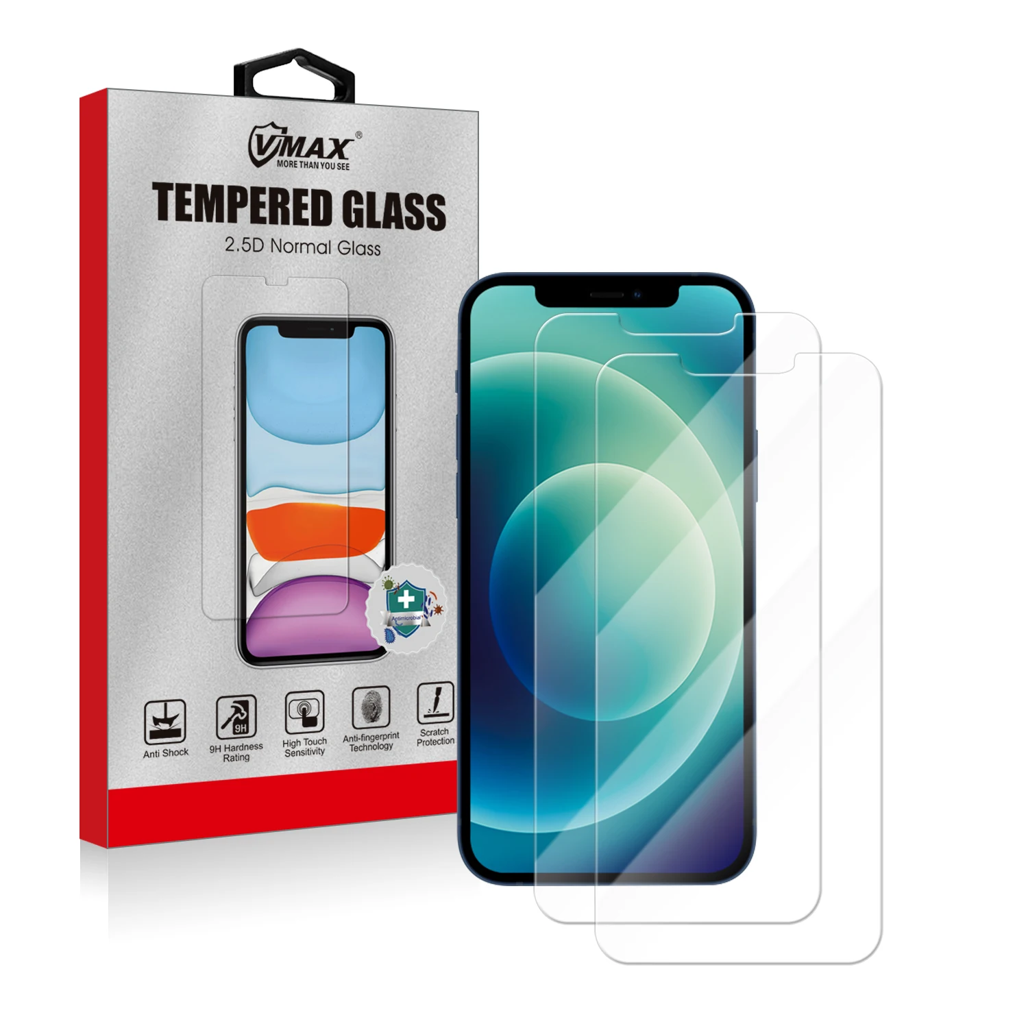 

2 in 1 packing 0.33mm screen protector for iphone 12 pro 11 Pro Max tempered glass, Transparency 99% color