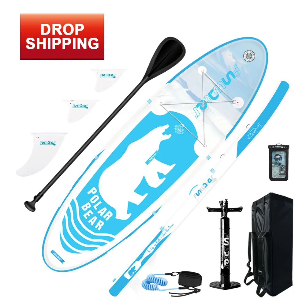 

FUNWATER Drop Shipping paddleboard set sup boards carbon fiber inflatable stand sup wood surfboard stand up paddle board for men, Blue