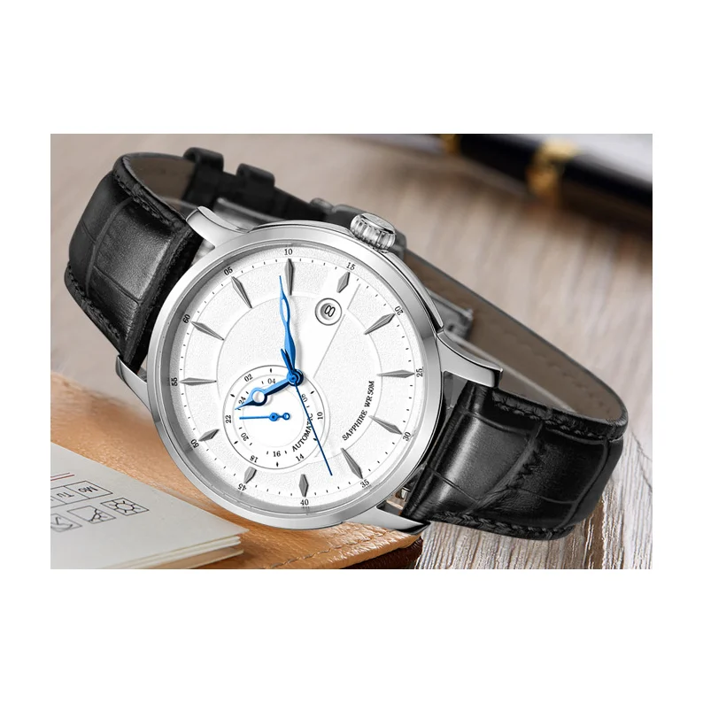 

Whole stainless steel case calendar 24 hours men leisure mechanical watch