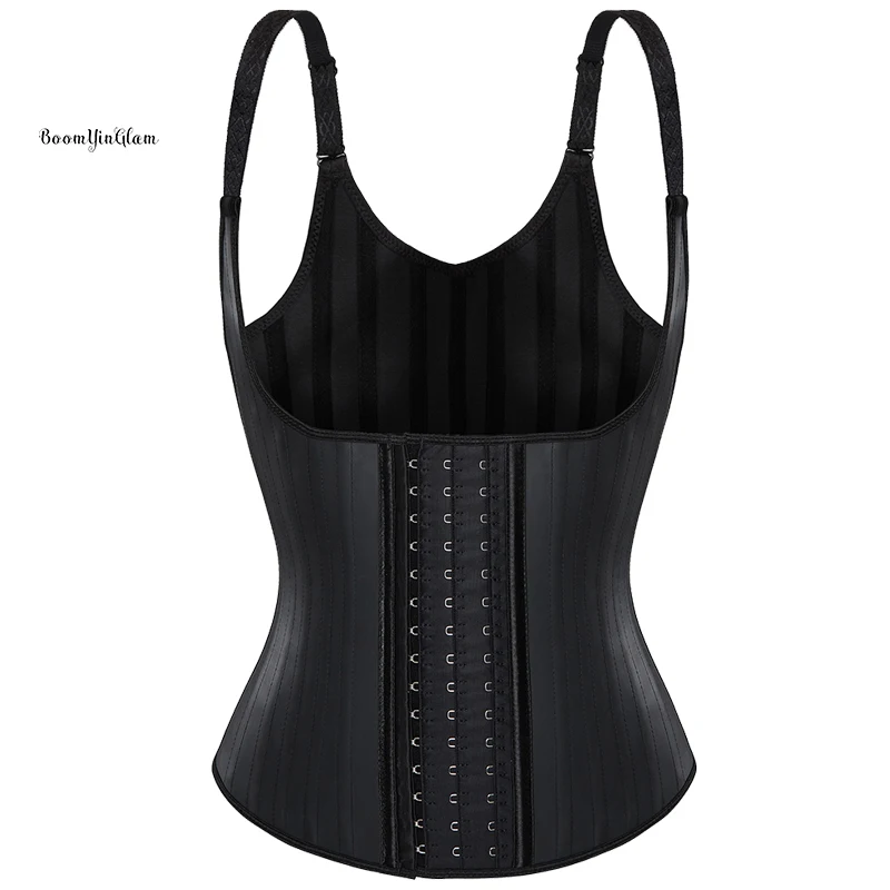 25 Steel Bones Adjustable Straps Latex Tummy Control Slimming Waist Trainer Body Shaper Corset Vest