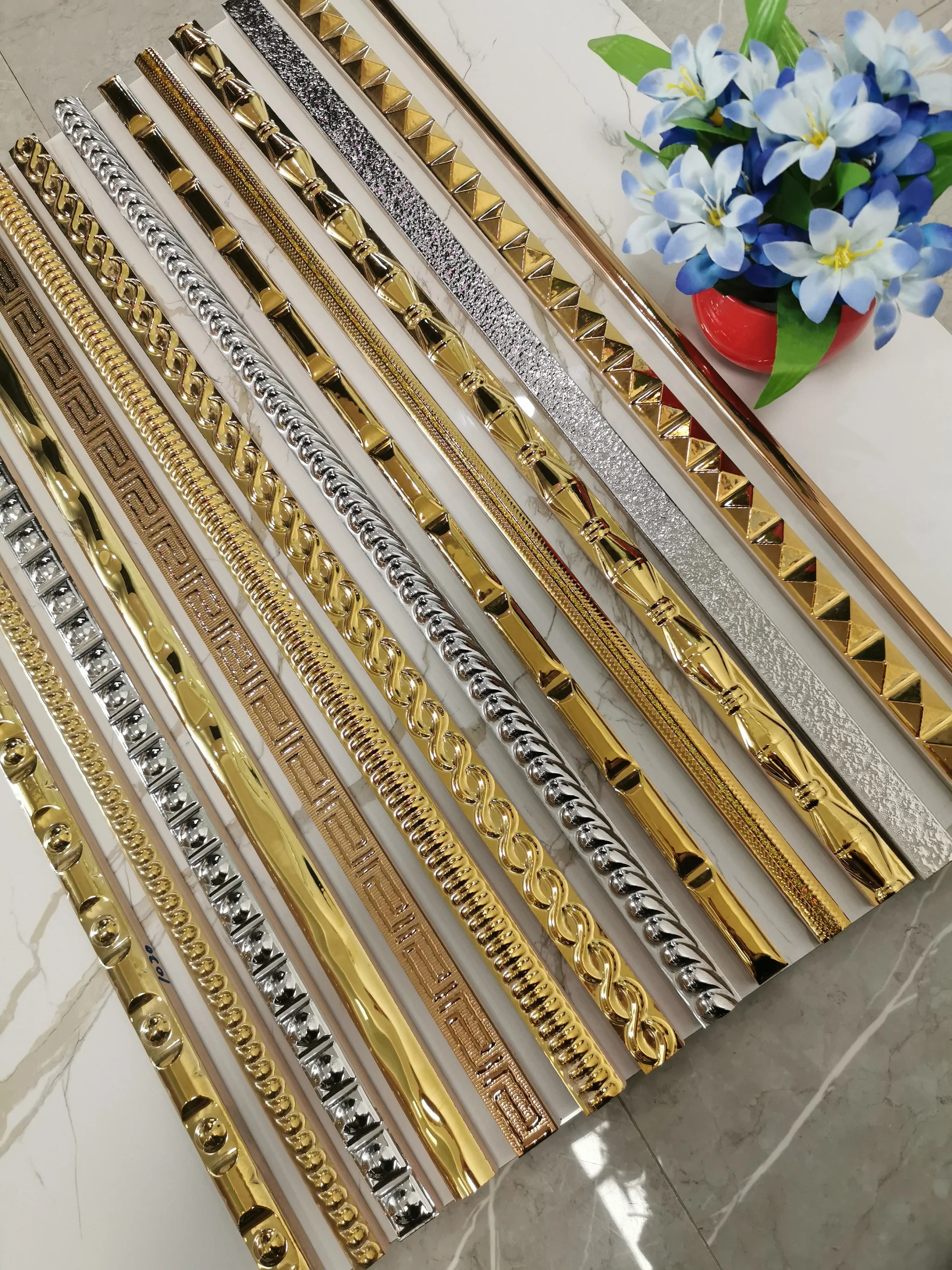 2x60cm Decorative Golden Pencil Ceramic Border Tile For Bathroom Buy