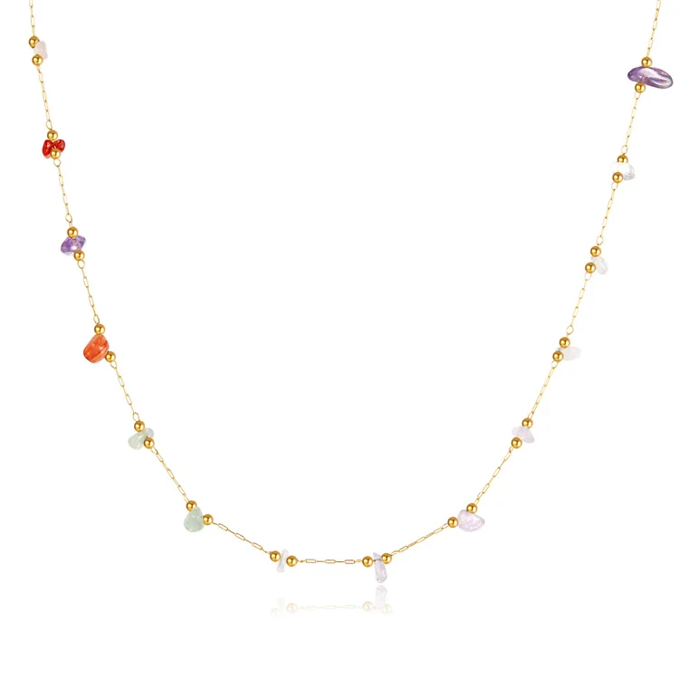 Hot selling stainless steel women ladies necklaces wholesale custom pendants for necklace natural stone