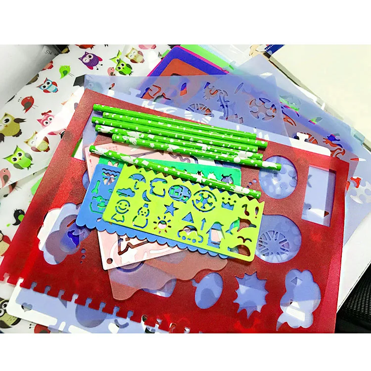 Plastic Drawing Stencils Pp Stencils Various Shape Reusable Drawing