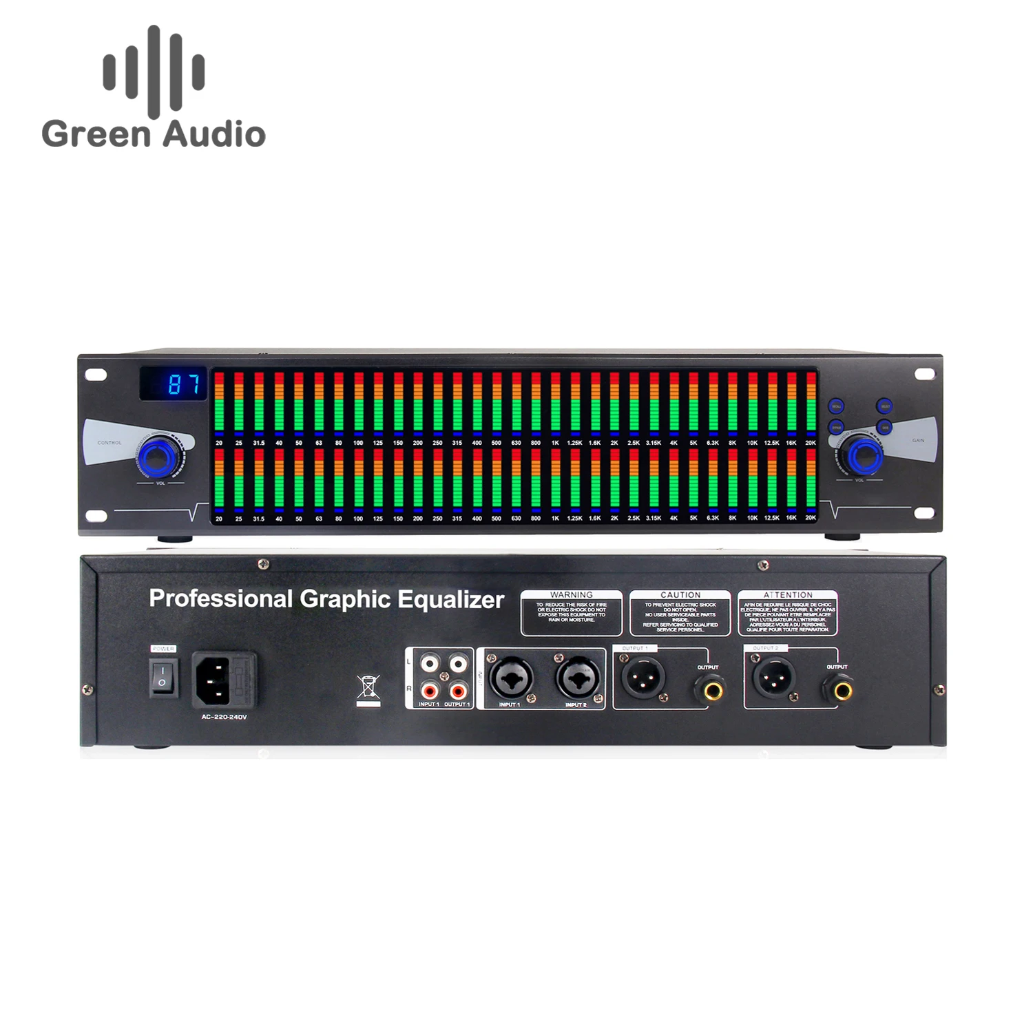 

GAX-EQ888 Dual-Channel Professional Digital Crossover 31-Band System Sound Equalizer Audio Graphic Equalizer For Stage Concert