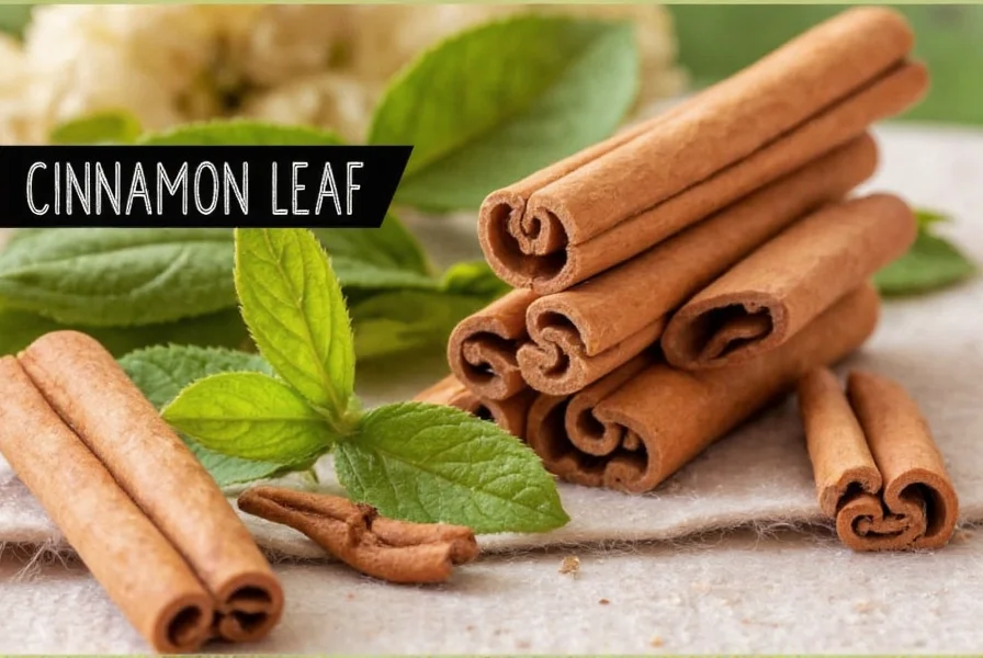 Getrocknete Zimtblätter neben frischen, Farbunterschied und Textur sichtbar