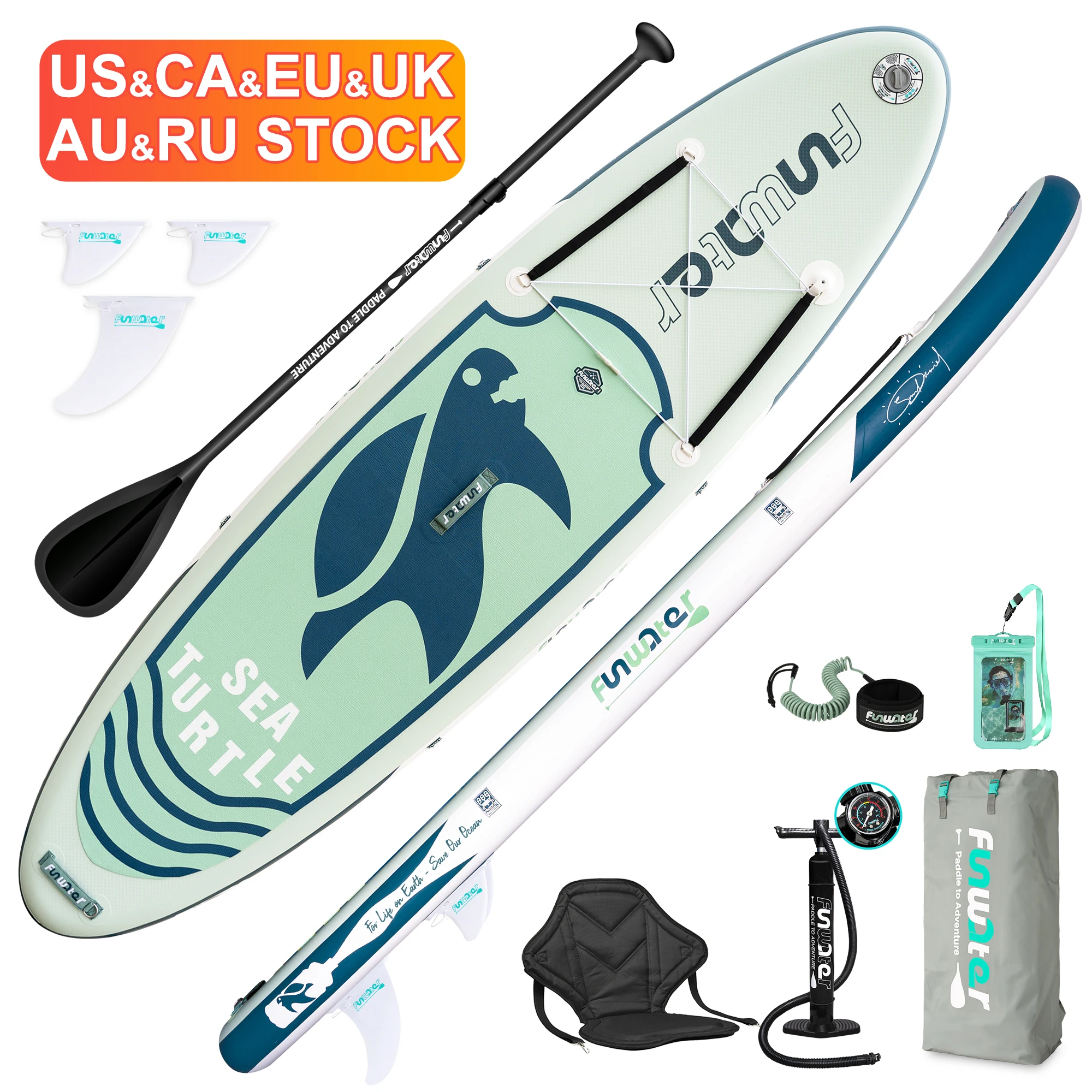 

FUNWATER Dropshipping OEM Wholesale Factory Outlet inflatable planche de surf custom wakeboard fishing sup board wake surfing