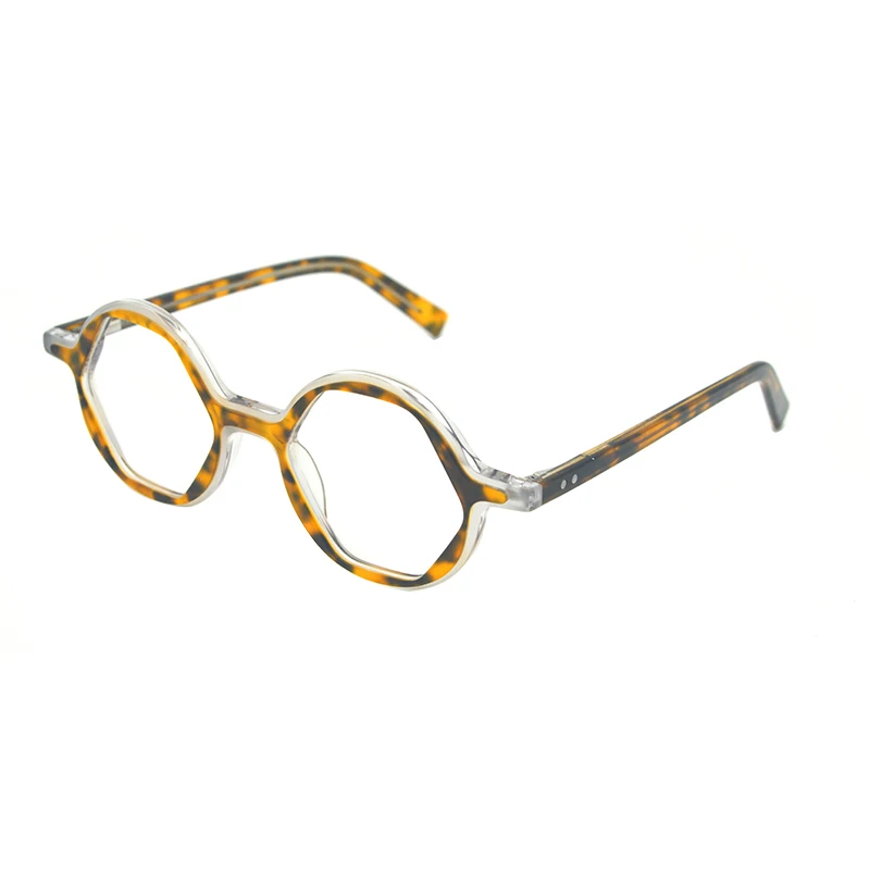 

2021 Acetate Designer Irregular Polygon Safety Handmade Fashion Wholesale Unisex Optical Eyewear Eyeglass Frame, Customize color