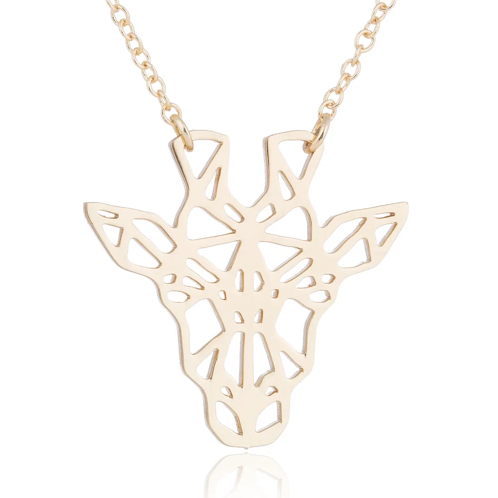 

HongTong Amazon Hot Selling Cute Animal Geometric Fawn Alloy Pendant Necklace, Picture