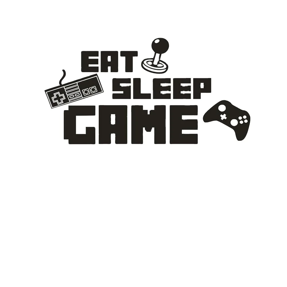 

Custom PVC wall stickers EAT SLEEP GAME 3d wall sticker for room, Black