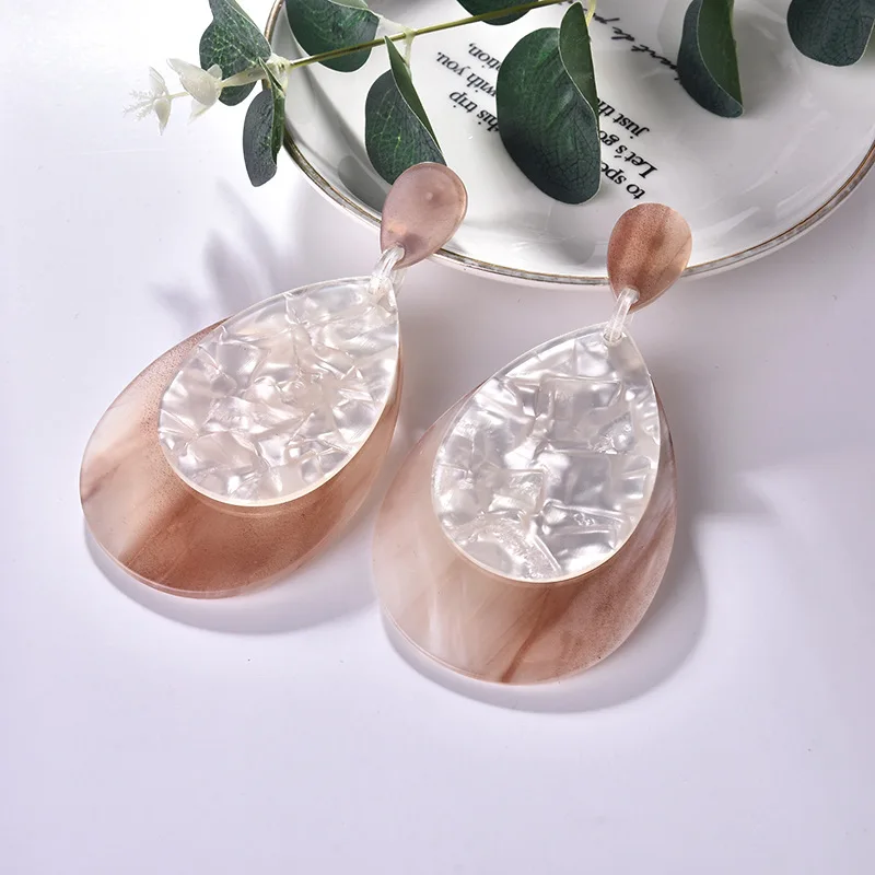 

Fashion Korean style New Geometric Earrings Water Drop Hollow Color Acrylic Women Earrings, Customized color