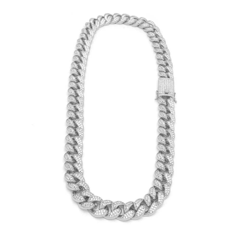 

New 20 mm micro zircon Cuban chain high grade men's initial stainless steel palm necklace
