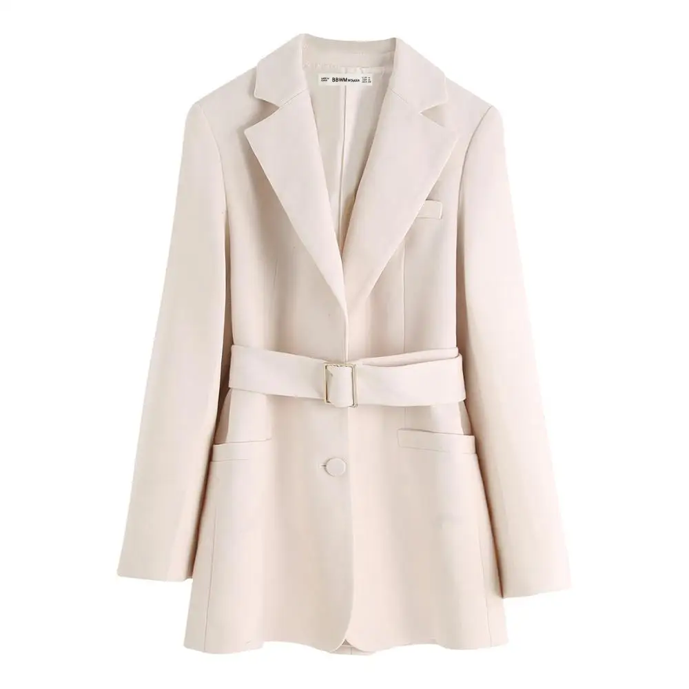 Notched collar Korean style solid color fashion long blazer dress women 2019 new jackets