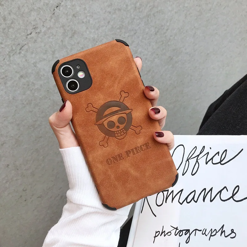 

free shipping luffy one piece japanese anime leather phone case for iphone 12
