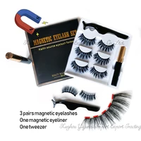 

Magnetic Eyeliner With Magnetic Eyelashes Kit, 3 Pair Reusable False Lashes and Waterproof Magnetic Liquid Eyeliner Set