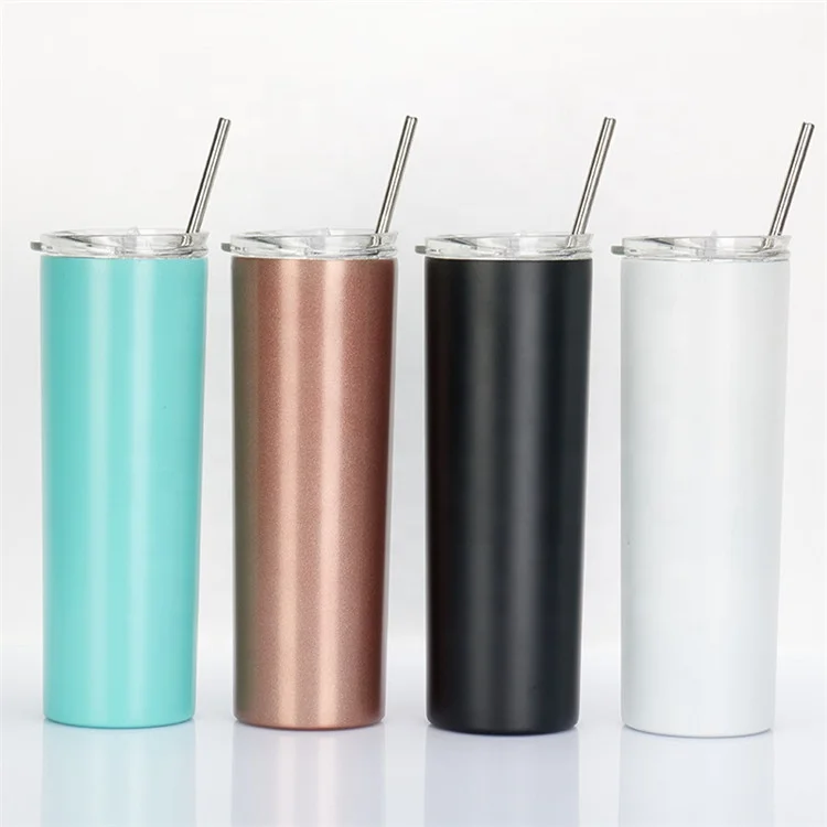 

DDP wedding gift 20oz stainless steel stemless double wall insulated travel metal tumbler with straw, 14 colors