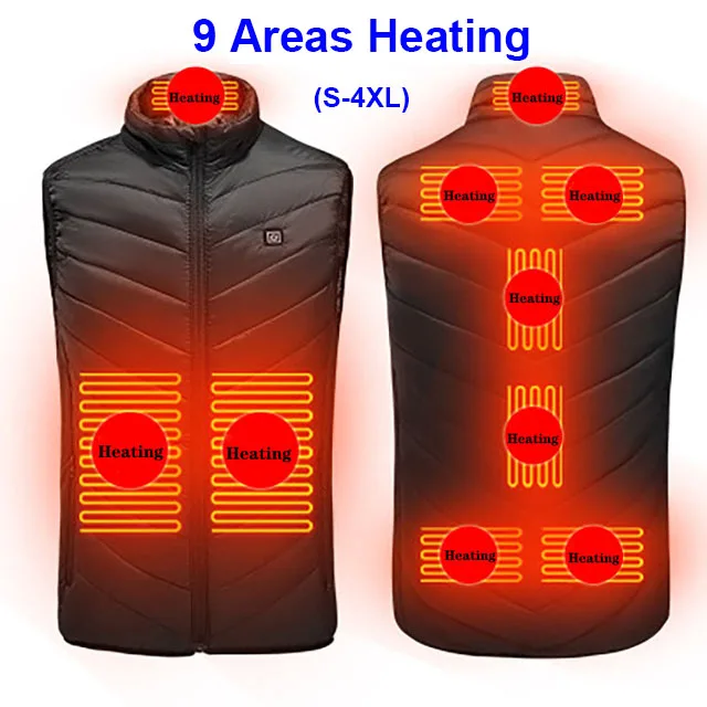 

Heated Vest Charging Lightweight Jacket with 9 Heating Zones ororo Body Warmer for Unisex Riding Camping Hiking Fishing Winter