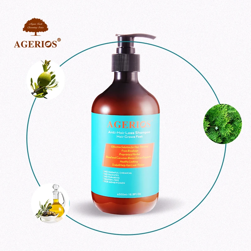

Parabens Free Sulfate Free Organic Herbal Ginseng Oil Control Hair Growth Shampoo with Natural Hair Loss Treatment Essence