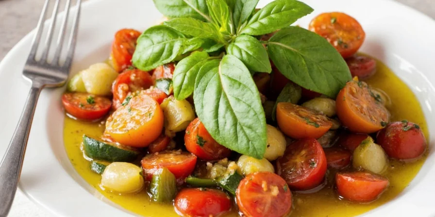 Pizza with marinated vegetables as topping