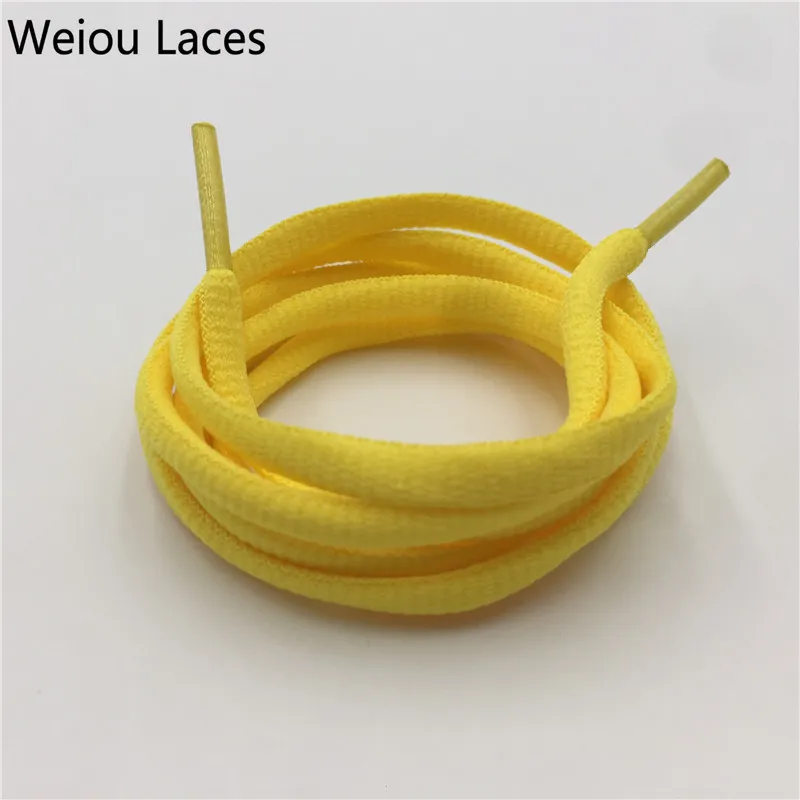 

Weiou Oval Shoe Laces Replacement 120cm Shoelaces Made in China Shoe Products Semicircle Polyester Shoelaces With Tips, Black,white,yellow and so on