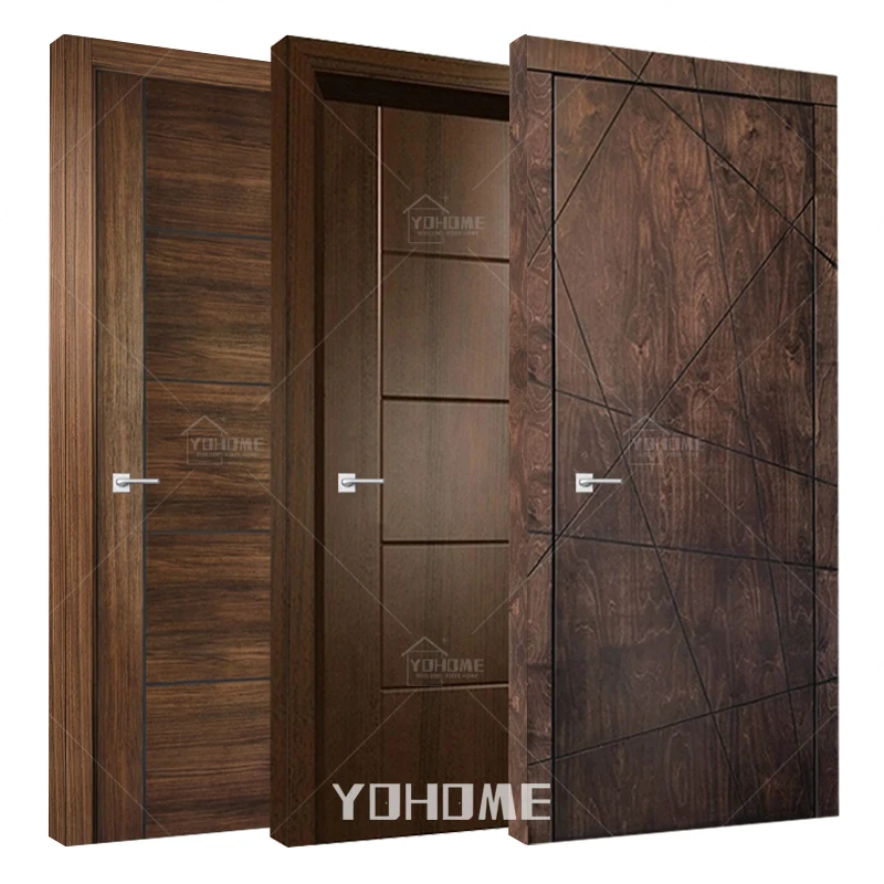 

China top manufacturer custom high quality apartment hdf door wood interior door with frames wooden doors in uae