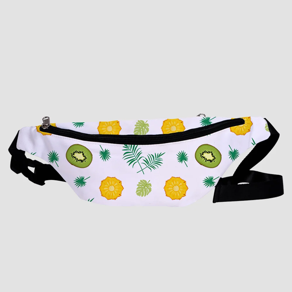 

2021 custom waist sports fruit pattern bags waterproof wholesal makeup travel women belt cosmetic bum for ladies men tote bag