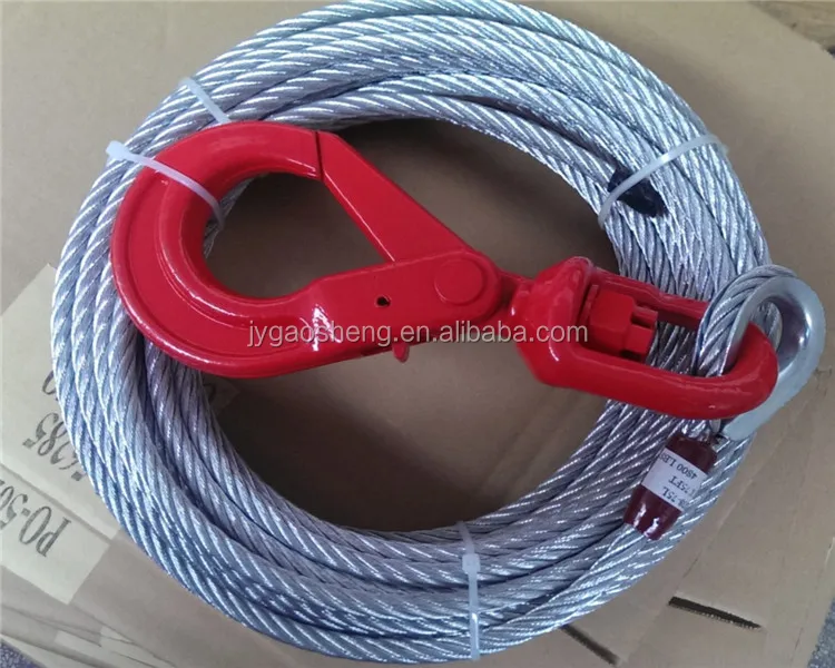 3/8" X 100' 6x36sw+iwrc Steel Core Winch Cable Rope With Self Locking Swivel Hook Buy Winch