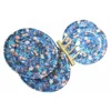 Cord Edge Irregular Plates Picnic Table Set Plastic Dinning Ware Melamine Plate Flower Decal Dishes