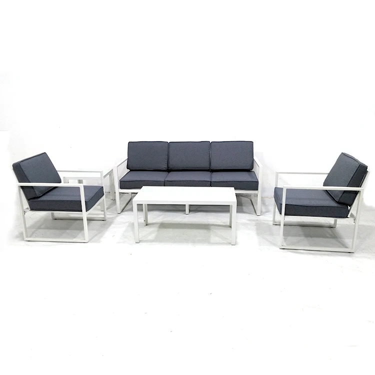 
All aluminum 5pcs KD(knock down) patio sofa set metal garden furniture modern outdoor furniture tube sofa set 