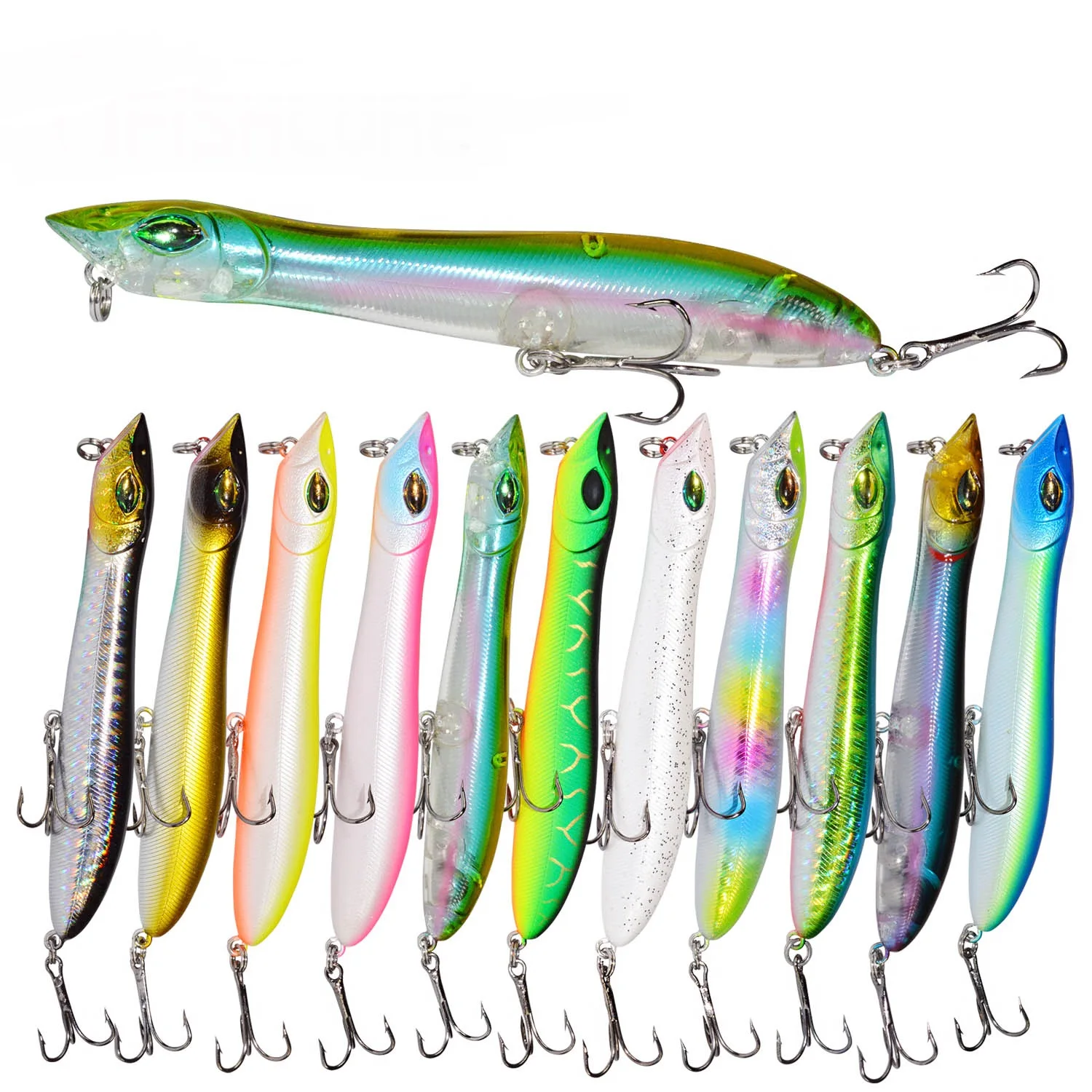 

Fishing peche artificial hard lures 106mm 10g snake head hot sale popper, Various color