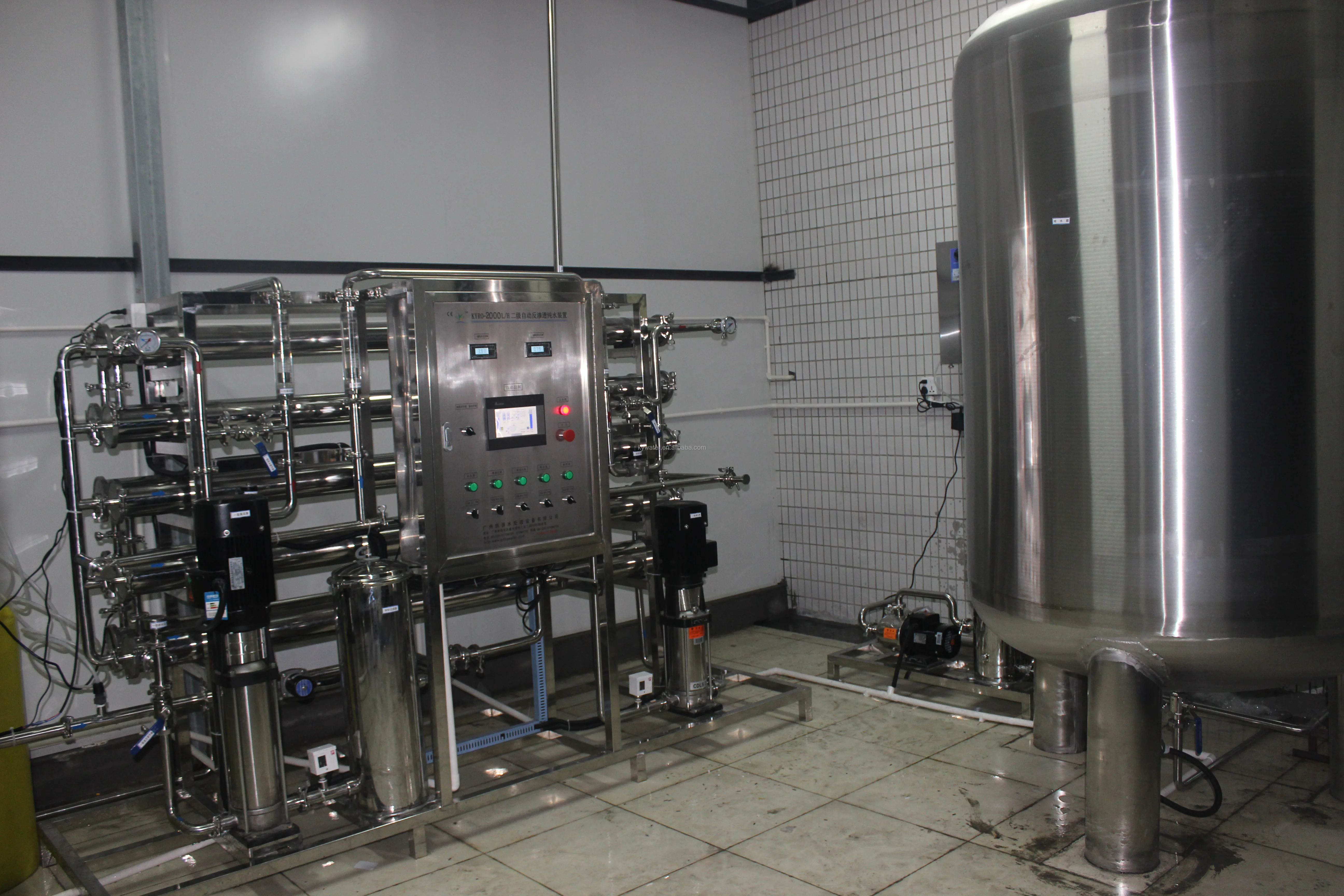 2000l/h 不锈钢两级反渗透水处理厂水过滤系统