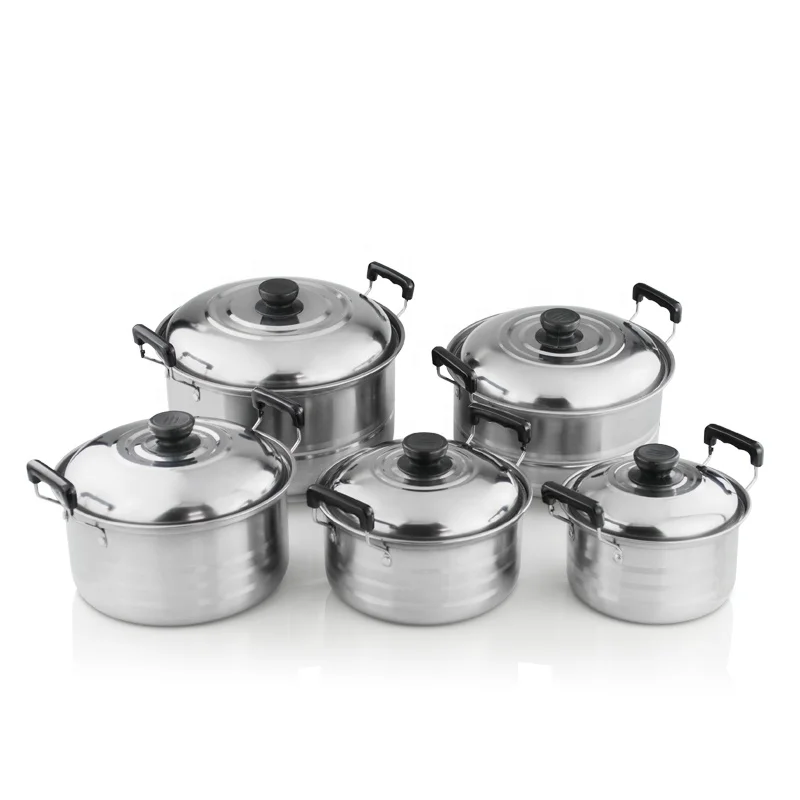 5 Piece China Stainless Steel Cooking Pot Sets Kitchen Cookware Set Cooking Pot Sets Kitchen Cookware Set