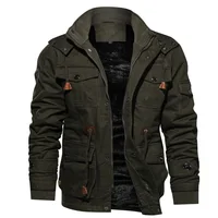 

Dropshipping Wholesale Winter Plus Velvet Thickening Warm Windproof Hooded Military Army Jacket
