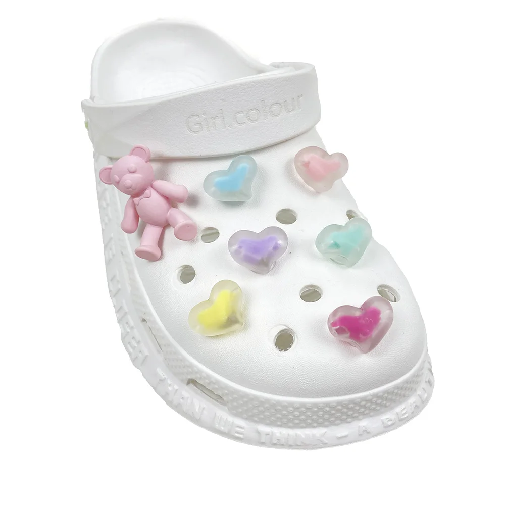 

Wholesale Jelly heart bear Shoes Decoration For Garden Shoes clog charms
