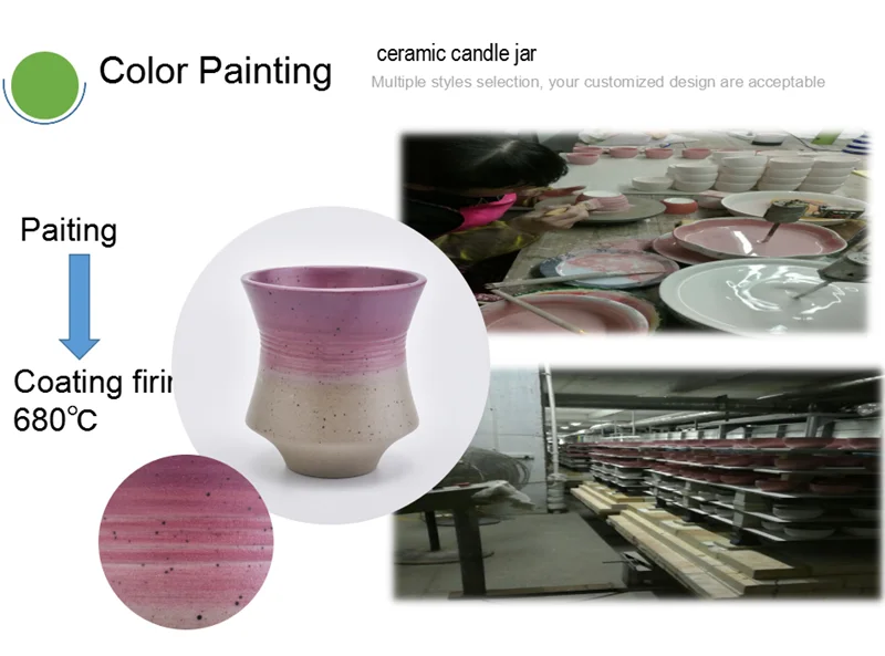 brush painting ceramic candle jar