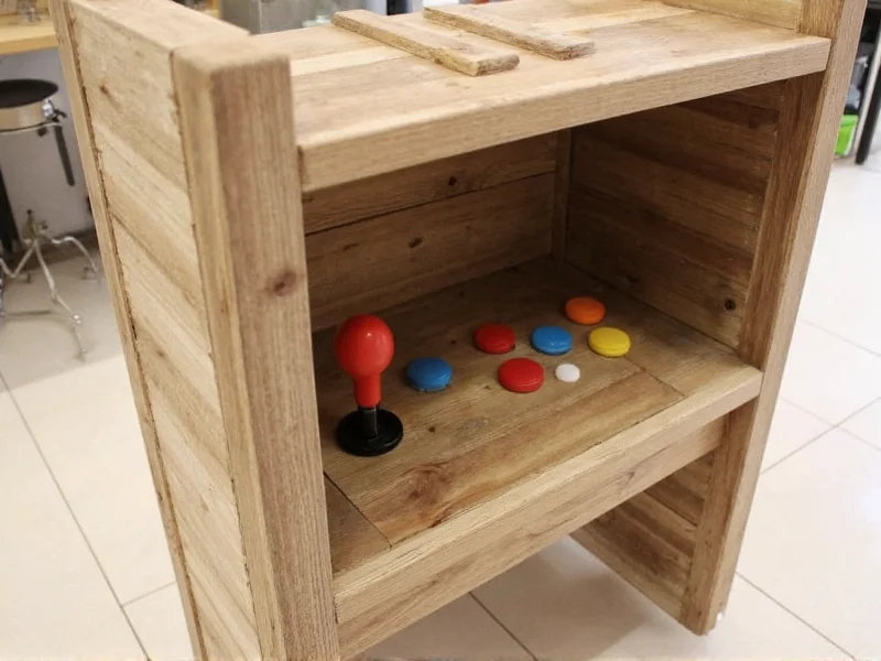 DIY arcade cabinet with classic joystick and buttons