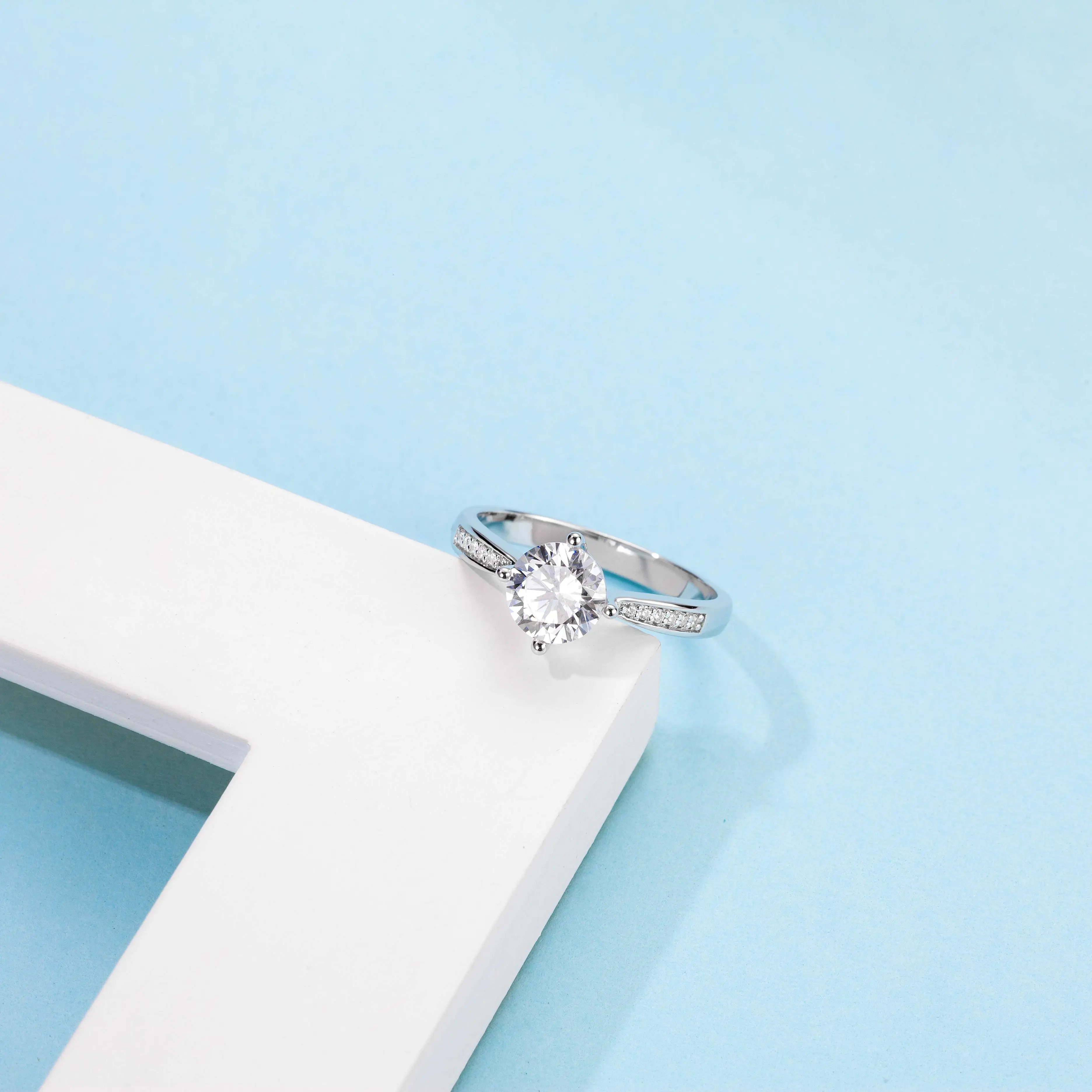 

Thriving Gems Hot sale 925 Sterling Silver Engagement Rings Diamond Ring Women