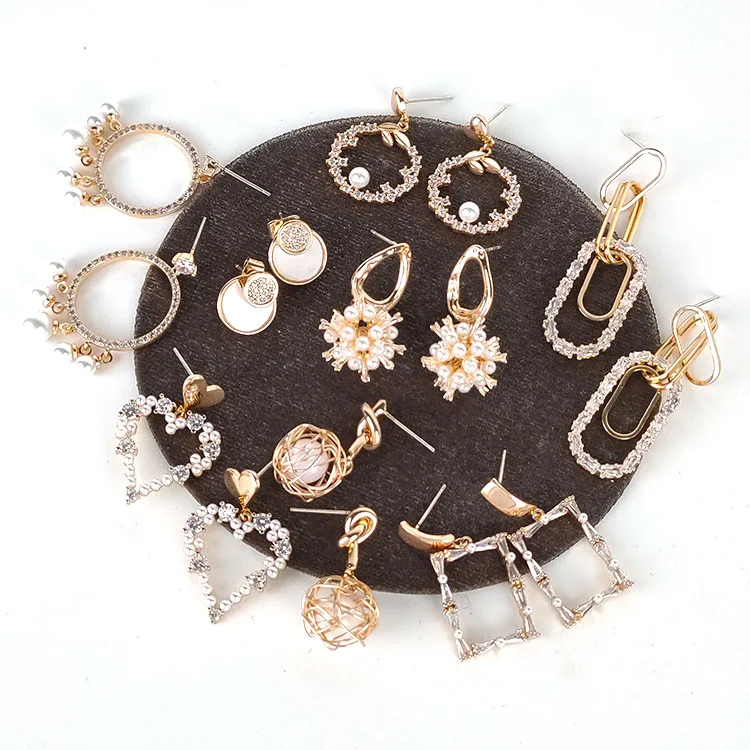 

Luxury Design Real Gold Color Heart Dangle Pearl Zircon Copper Silver 925 Stud Women New Earrings Fashion 2020