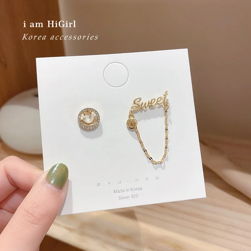 

Baoliang fashion smile sweet letter crystal 2020 new arrivals earrings